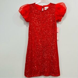 Rare edition girl pretty red sequins dress size 12‎